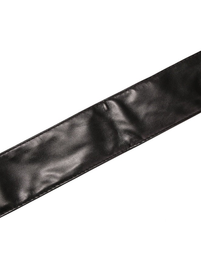 Women's girdle Bow Leather belt Extra long streamer Wide waist wrap all over the girdle（Black） - Image 4