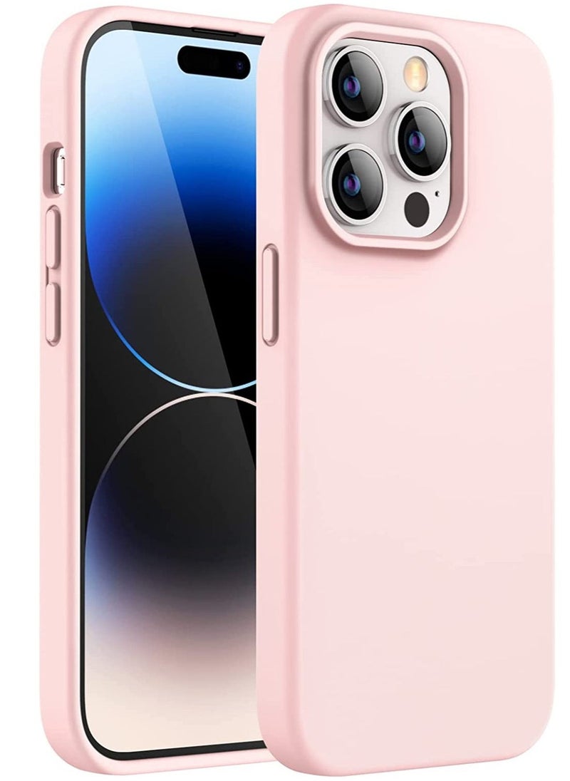 Silicone Case for iPhone 14 Pro Max 6.7-inch, Silky-Soft Touch Full-Body Protective Phone Case, Shockproof Cover with Microfiber Lining (Pink) - Image 1