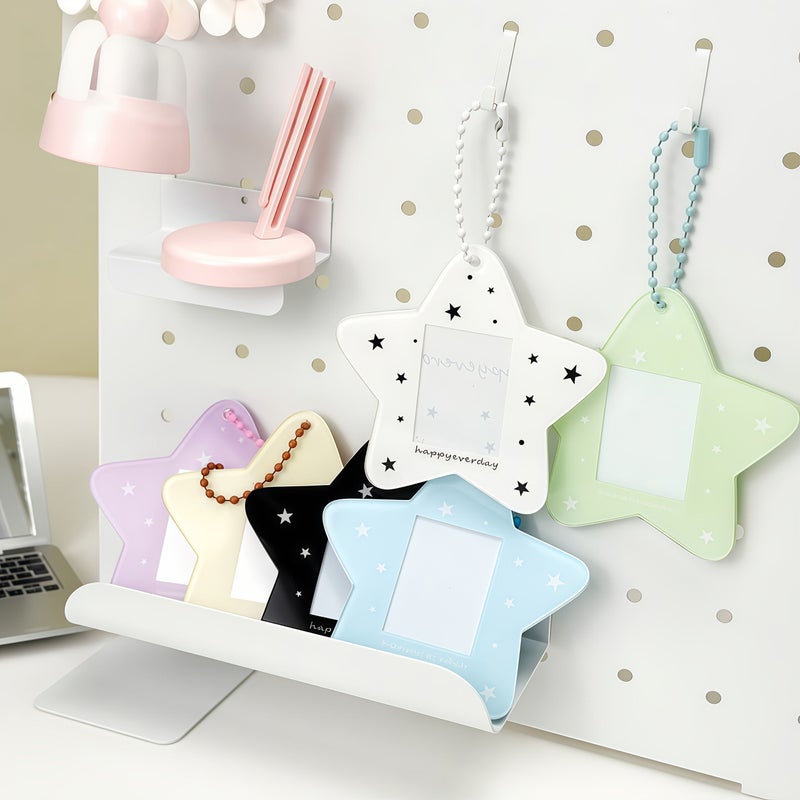 Yellow Acrylic Photo Holder Star Card Case for Photos Backpack Decoration - Image 1