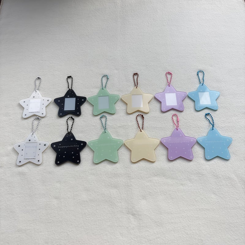 Yellow Acrylic Photo Holder Star Card Case for Photos Backpack Decoration - Image 5