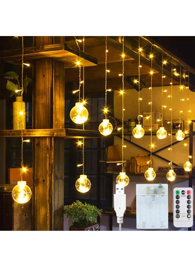 Tiokkss Tiokkss Diwali Lights Decorations for Home with 8 Flashing Modes, Remote Control, USB and Battery Box Powered, Wish Ball Curtain Lights for Christmas Wedding Party Bedroom Home Decor  - Image 1