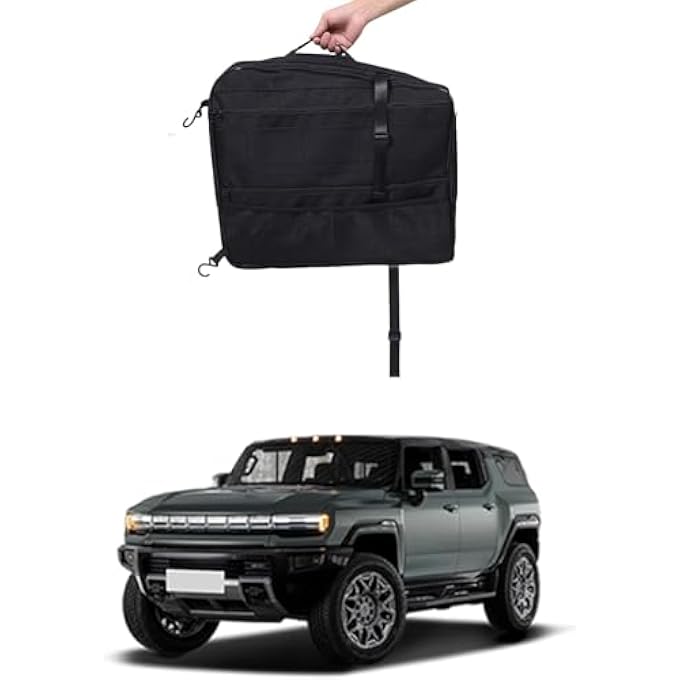 rayihni for Hummer EV SUV/SUT Sunroof Storage Bags, Overhead Storage Organizer Cargo, 600D Oxford Overhead Storage Bag/Waterproof/Foldable/Top Sunshade, with Hardtop Suction Fixing (D) - Image 1