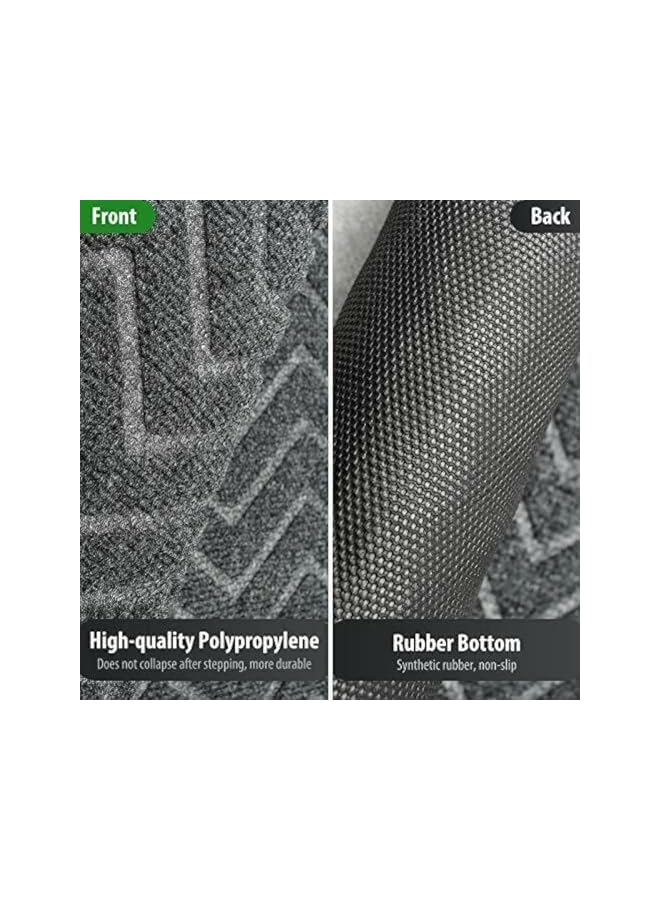 The Bros Ultra Absorbent Moisture Guard Doormat, Indoor Door Mat Outdoor Front Entrance Doormat, Durable for Entrance,High Traffic Area [75 * 45CM] [Black] - Image 3