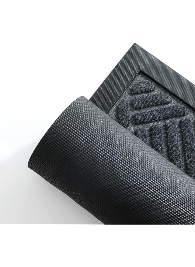The Bros Ultra Absorbent Moisture Guard Doormat, Indoor Door Mat Outdoor Front Entrance Doormat, Durable for Entrance,High Traffic Area [75 * 45CM] [Black] - Image 5