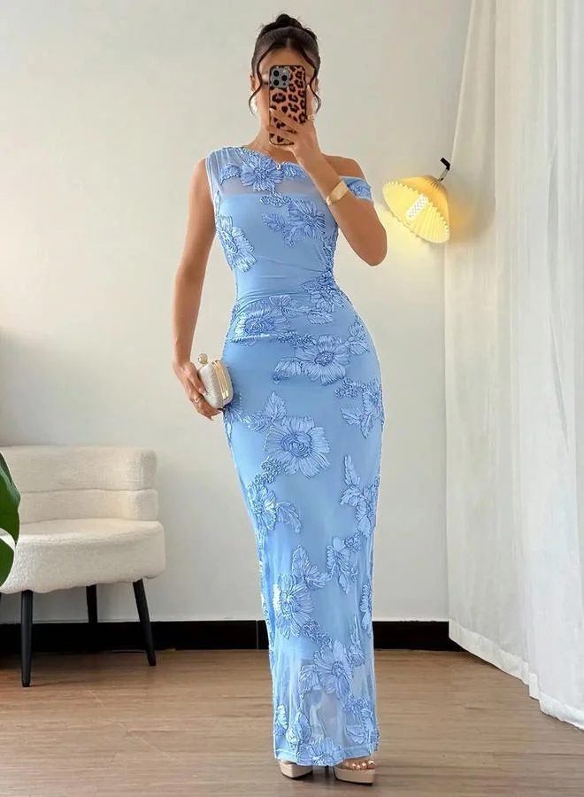 Take Two Sky Blue Sleeveless Bodycon Maxi Dress