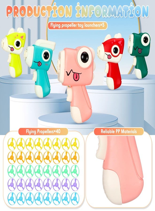 Arrowbash 45 Pcs Cat Fetch Toy with Colorful Flying Propellers Set Cat Interactive Toys Playing Tracking Propeller Toy for Indoor Outdoor Kitten Training Chasing Training Hunting, Dinosaur Style - Image 4