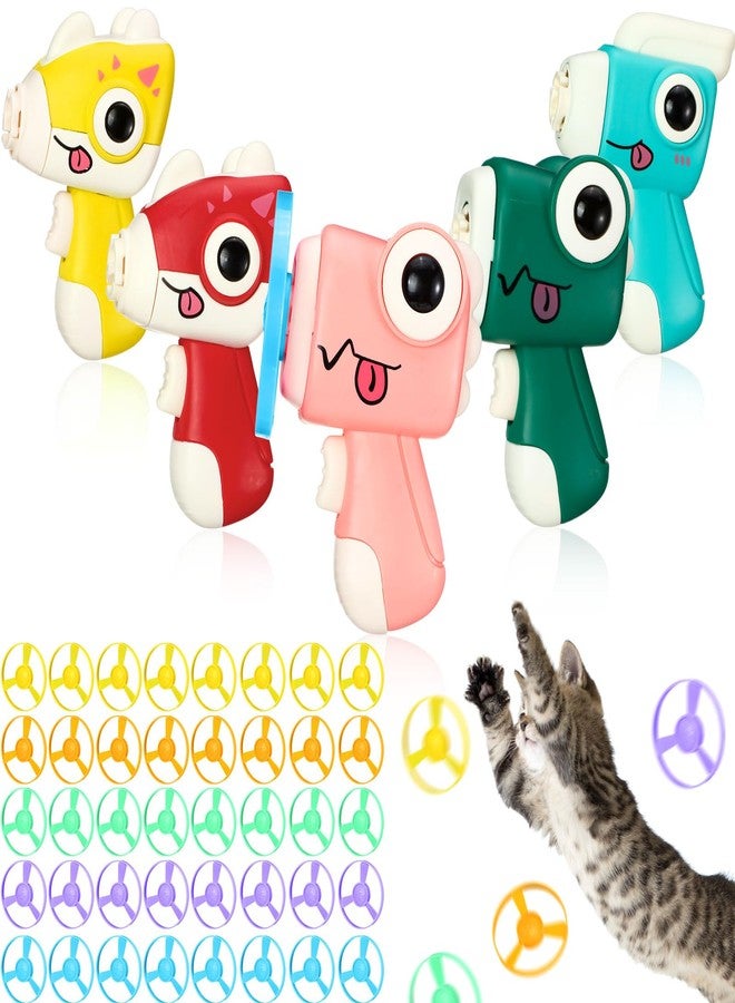 Arrowbash 45 Pcs Cat Fetch Toy with Colorful Flying Propellers Set Cat Interactive Toys Playing Tracking Propeller Toy for Indoor Outdoor Kitten Training Chasing Training Hunting, Dinosaur Style - Image 1