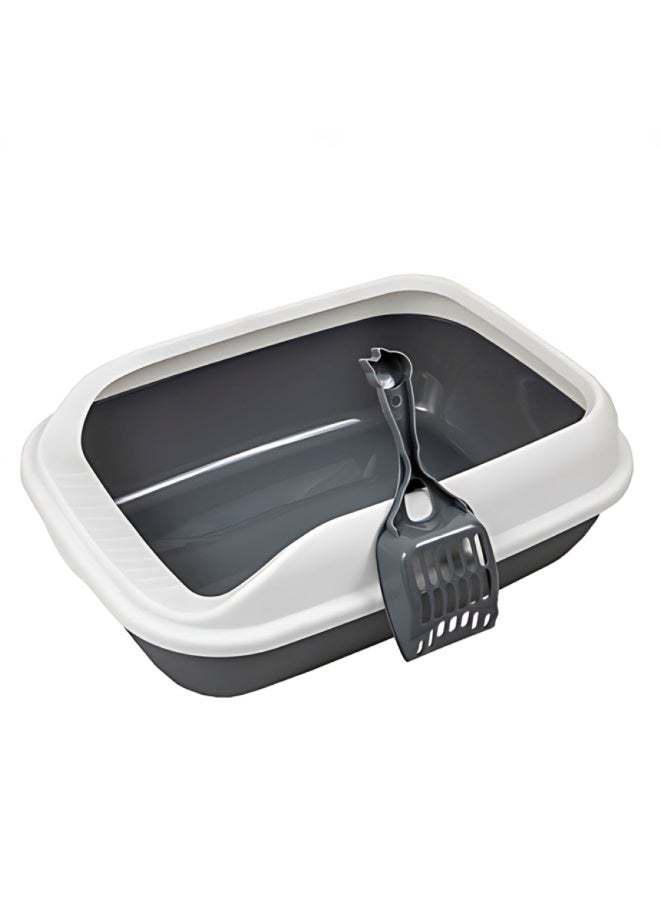 Pado Cat Litter Tray Normal with Scoop – Black(49 × 36 × 17cm)