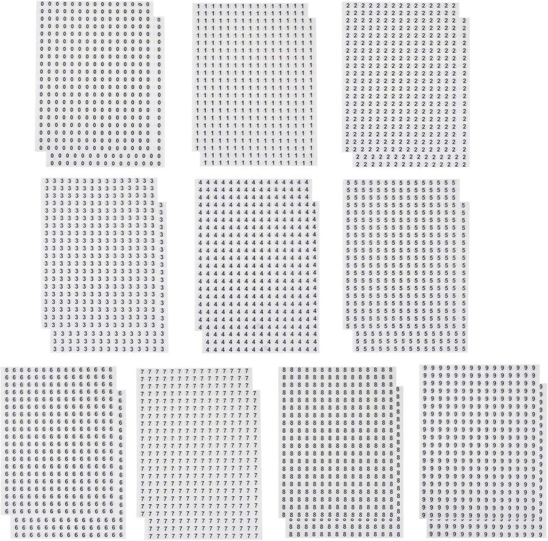 klarako 6000pcs Number Stickers Labels 0 to 9 Round Self Adhesive Inventory Stickers Vinyl Number Stickers Labels for Classification Storage Organizing Indoor Outdoor Sticker Labels - Image 1