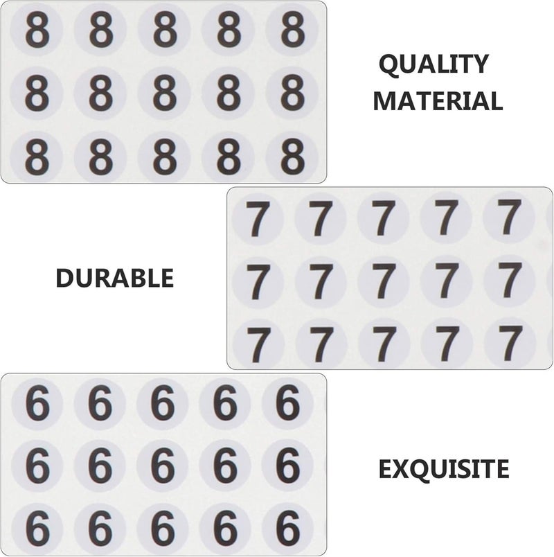 klarako 6000pcs Number Stickers Labels 0 to 9 Round Self Adhesive Inventory Stickers Vinyl Number Stickers Labels for Classification Storage Organizing Indoor Outdoor Sticker Labels - Image 5