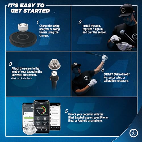 Blast Motion Blast Baseball Swing Analyzer - Improve Your Swing at Every Level - Real-time Feedback, Swing Metrics, Video Capture Highlights, Track Performance (GEN3 Sensor) - Image 2