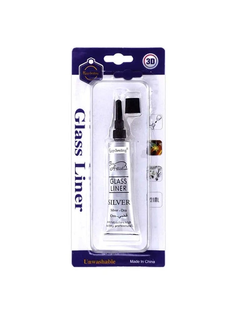 Keep Smiling Glass Liner Colors 3D Glass Color 21ml x 1Tubes SILVER  - Image 1