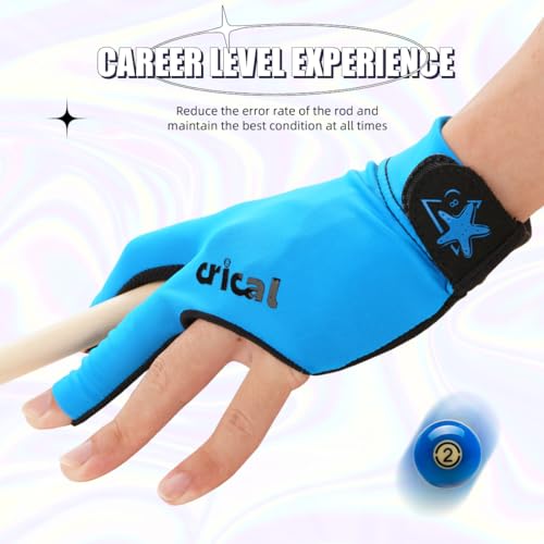 CRICAL Pool Billiard Glove 3 Fingers Professional Carom Snooker Pool Glove Sport Glove Accessories Left Hand Right Hand Popular Sizes for Men & Women - Image 4