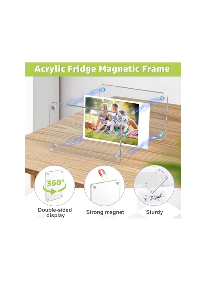 The Bros 12 Pack Magnetic Picture Frames for Refrigerator, Acrylic Fridge Photo Frame Mini Polaroid Picture Frames Clear Double Sided Magnet Instax Frame for Fujifilm 2.36"x3.54" - Image 2