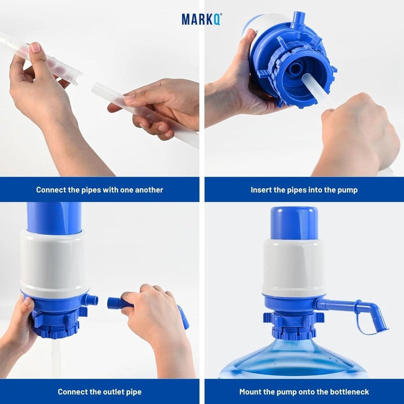 MARKQ Manual Water Bottle Pump | Portable Hand Press Drinking Water Dispenser | Easy-to-Use Pump for Universal 2–5 Gallon Bottles (Pack of 1) - Image 5