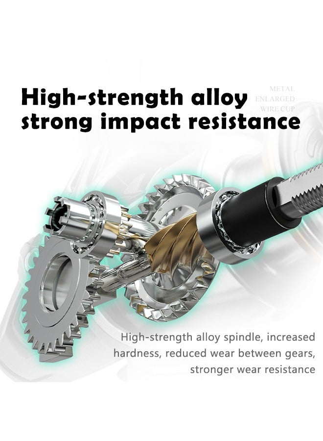 بكرات صيد دوارة، تحمل أقصى يصل إلى 12 كجم، نسبة تروس 5.2:1، فائقة النعومة وقوية، بكرة ألومنيوم CNC، 13+1 BB خفيفة الوزن - Image 2