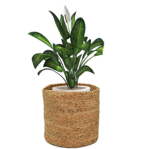 LaVichitra Braided Jute Baskets | Storage Bins Organizer | Laundry, Toys & Planter Basket- Set of 3 (6,8,10 Inch) - Image 4