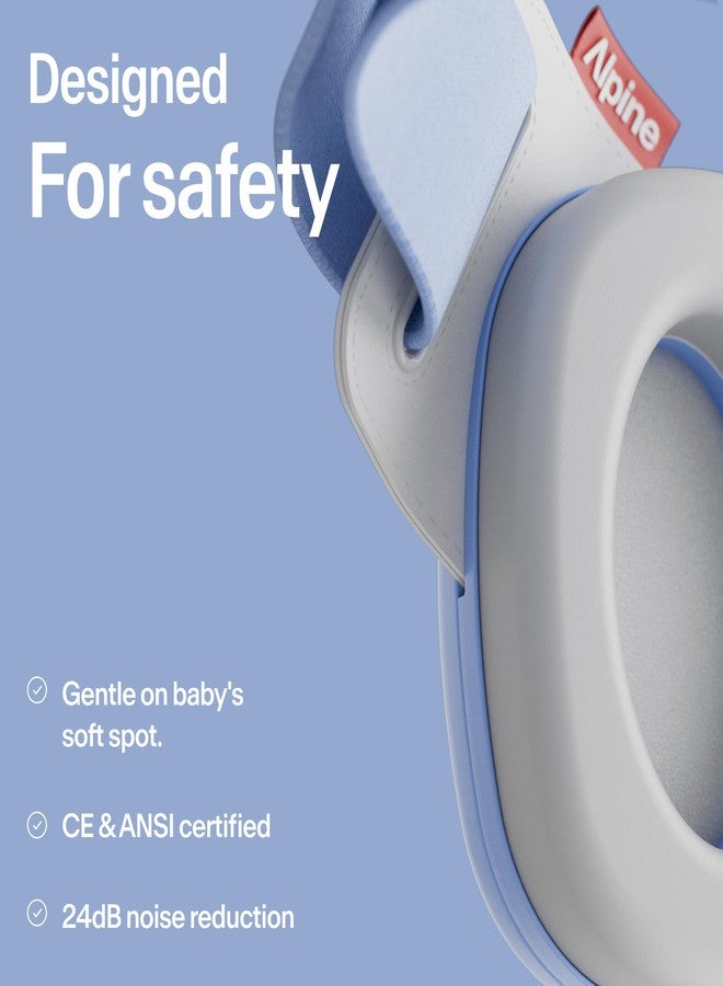 ALPINE HEARING PROTECTION ألباين مافي راحة الأطفال - يحمي السمع للأطفال والرضع - معتمد من CE و ANSI - حزام رأس فريد لملاءمة وآمان مريح - قابل للتعديل ليتناسب مع الأعمار من 3-48 شهرًا - تقليل الصوت بمقدار 24 ديسيبل، أزرق - Image 5