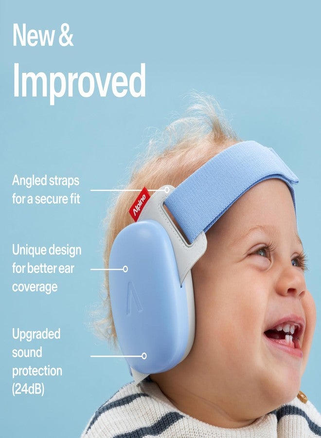 ALPINE HEARING PROTECTION ألباين مافي راحة الأطفال - يحمي السمع للأطفال والرضع - معتمد من CE و ANSI - حزام رأس فريد لملاءمة وآمان مريح - قابل للتعديل ليتناسب مع الأعمار من 3-48 شهرًا - تقليل الصوت بمقدار 24 ديسيبل، أزرق - Image 2
