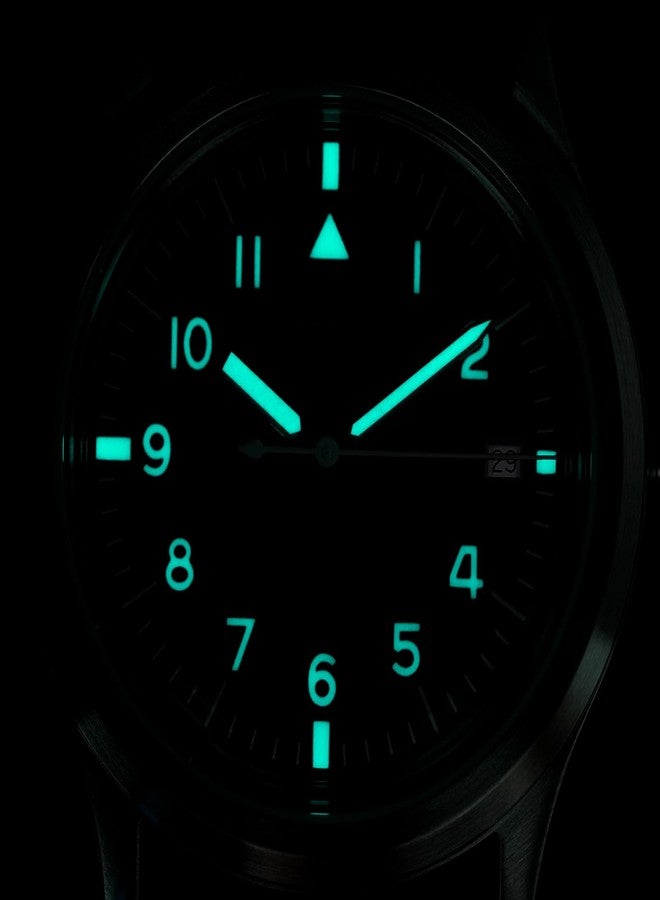 TACTICAL FROG Militado 36mm Field Watch VH31 Japan Movt with Sweep Seconds Military Style Men's Watch with Nylon Strap, 100M Waterproof - ML13/ML14 Series, White Dial / K1 / Date, ML14 - Image 2