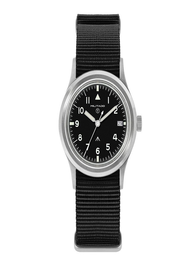 TACTICAL FROG Militado 36mm Field Watch VH31 Japan Movt with Sweep Seconds Military Style Men's Watch with Nylon Strap, 100M Waterproof - ML13/ML14 Series, White Dial / K1 / Date, ML14 - Image 1