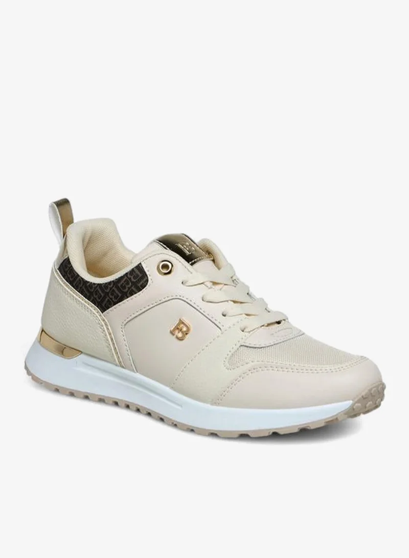فلورا بيلا من شو إكسبرس Flora Bella Monogram Print Lace-Up Sneakers With Pull Tab