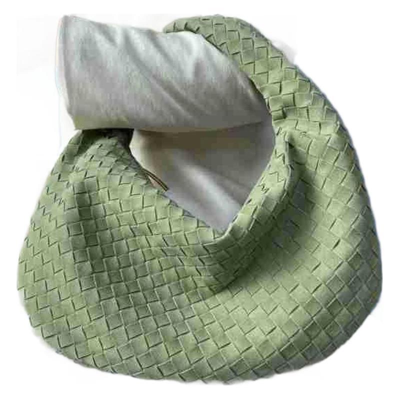 Women'S Large Frosted Suede Tie Wrist Bag Heavy Weight Hand-Woven Casual Large Shoulder Bag - Image 3
