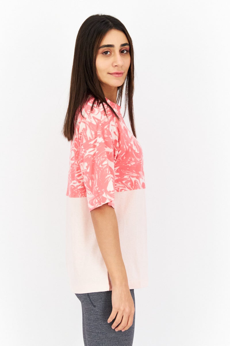 PUMA Women Oversized Fit Colorblock Outdoor T-Shirts, Rose Dust - Image 3