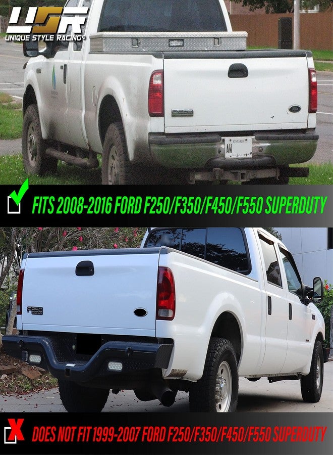 USR UNIQUE STYLE RACING USR DEPO 08-16 Super Duty Dark Cherry Red Smoke Rear Tail Lights (Left + Right) Compatible with 2008-2016 Ford Super Duty F250 F350 F450 (Dark Cherry Red Lens, Plug and Play, 2 PC Set) - Image 3