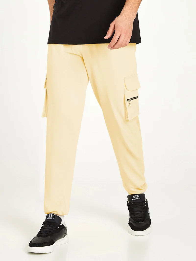 Styli Zipper Detail Cargo Style Regular Fit Jogger