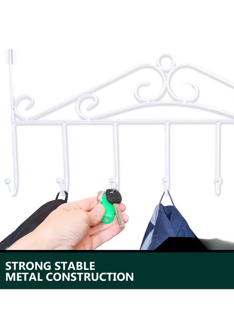SOLARAE Over The Door Hooks Over The Door Towel Rack with 7 Coat Hooks for Hats Coats Towels Jackets Bags on Back of Bathroom Bedroom Closet Doors - Image 5