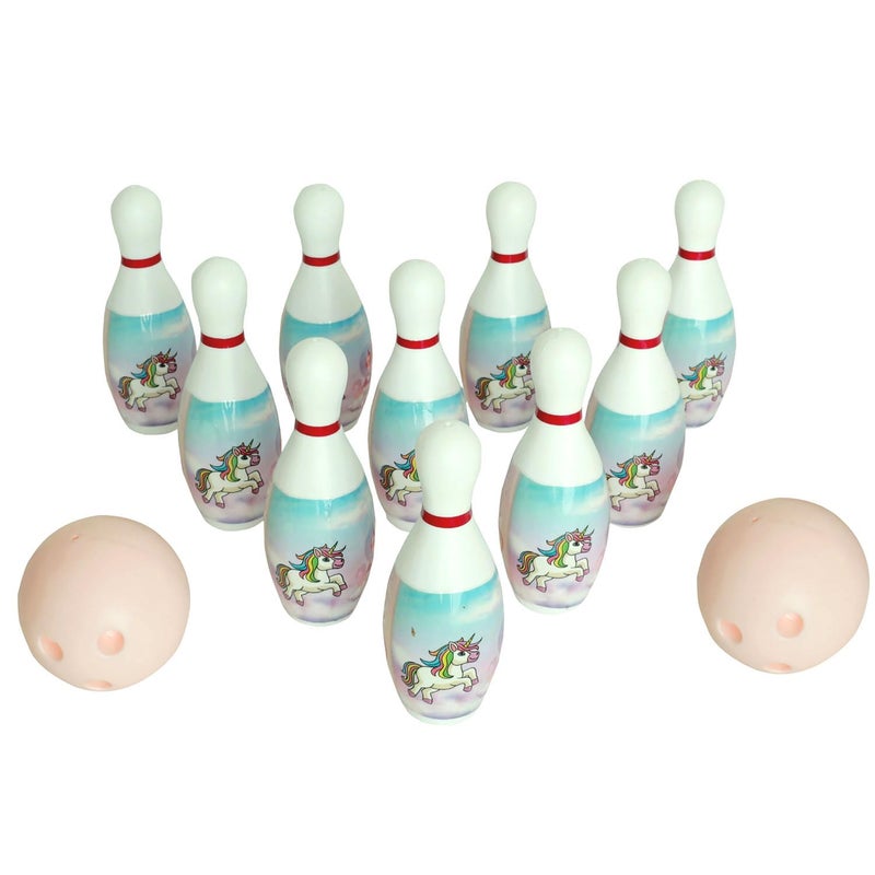 GIGGLE TREE Bowling Game for Kids Toy with 10 Big Pin and 2 Big Ball Indoor and Outdoor Fun Activity Toy Game for Kids Fun Learning Toy Game Early Development Activity Bowling Toys (White) - Image 1