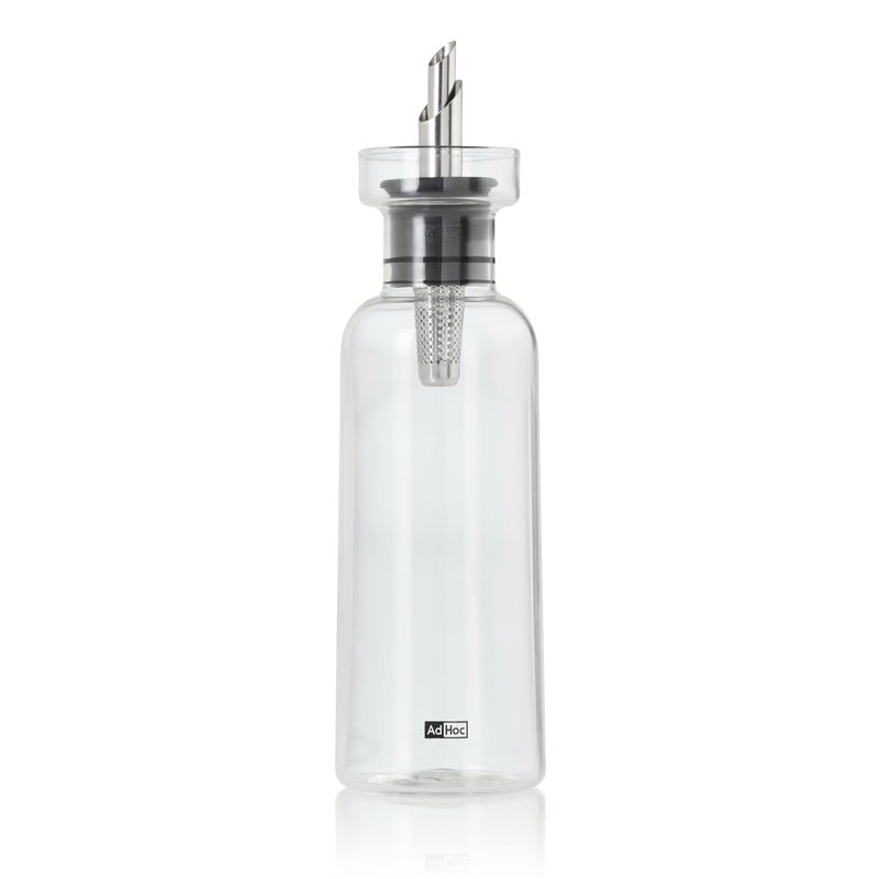 AdHoc AromaPour Glass Oil and Vinegar Bottle 300ml Filtered NonDrip Dispenser for Oil and Vinegar Dishwasher Safe