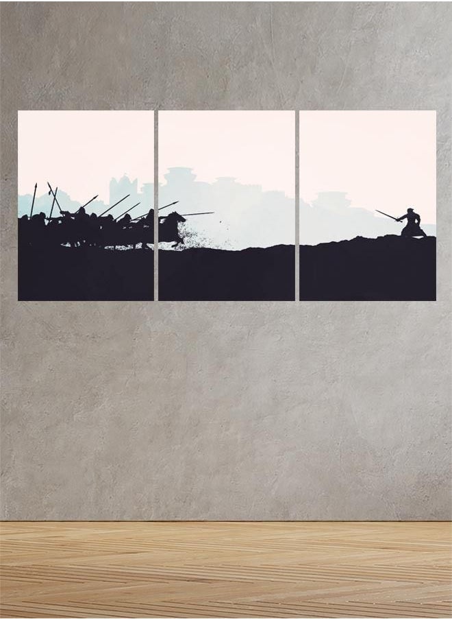 Marktna Decorative Wall Art Painting with Game of Thrones Series Design 3 Pieces Size 120x60cm  - Image 1