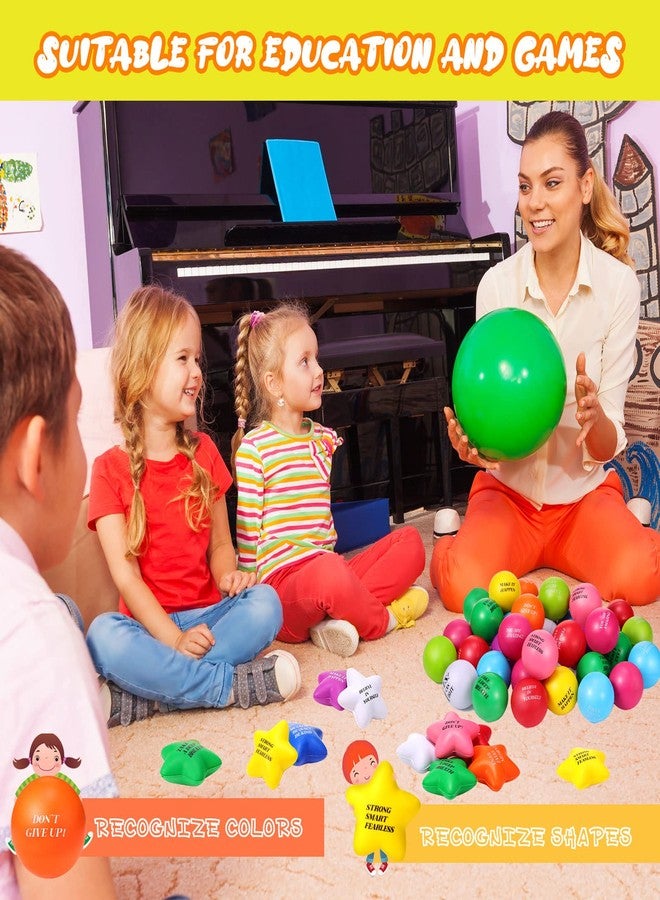 جيريفي 140 قطعة من كرات تخفيف التوتر التحفيزية، كرات تخفيف التوتر بكميات كبيرة مع اقتباسات تحفيزية للبالغين، إدارة الغضب، تمارين يدوية ملونة، هدايا حفلات من الرغوة للقلق والتوتر، ملهمة - Image 4