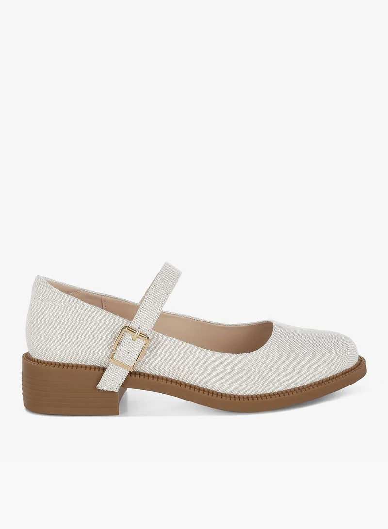 London Rag Canvas Mary Jane Shoes In Beige