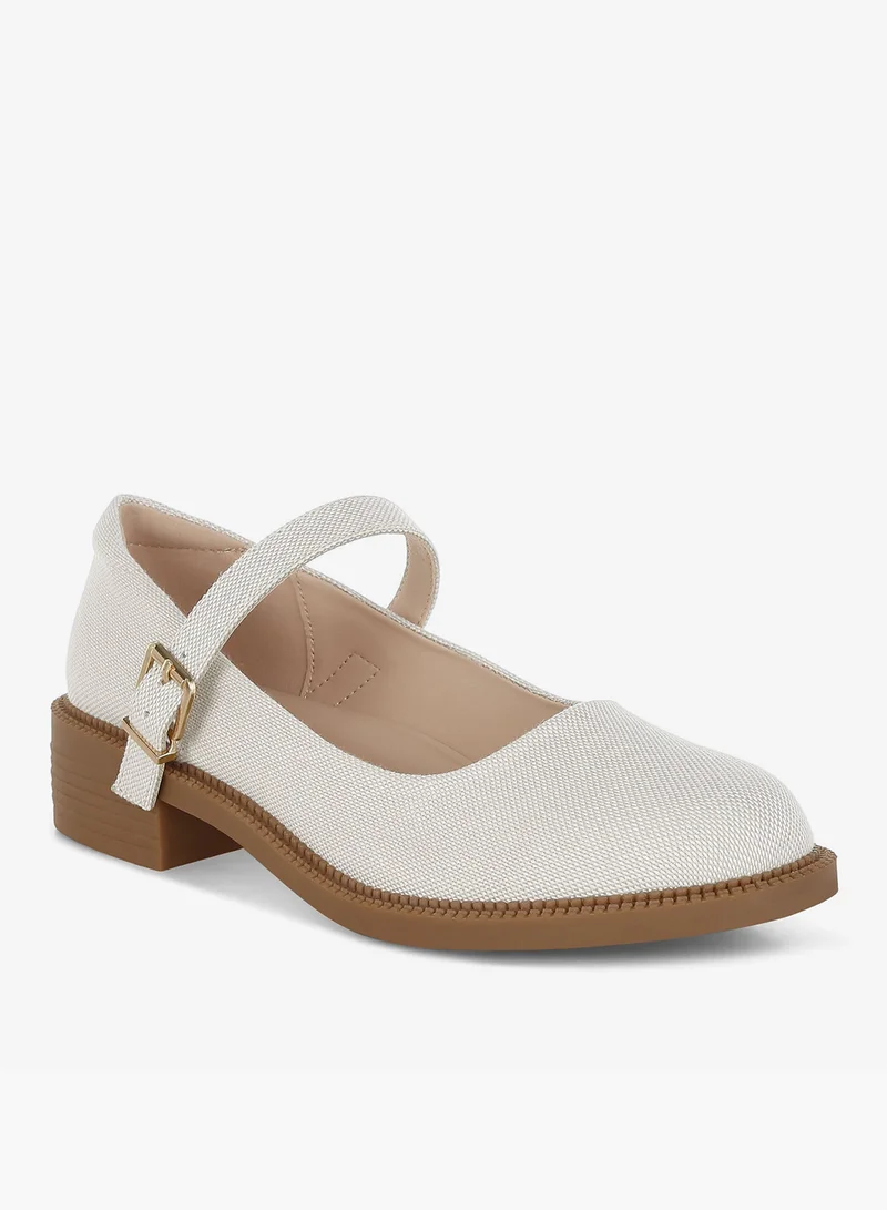 London Rag Canvas Mary Jane Shoes In Beige