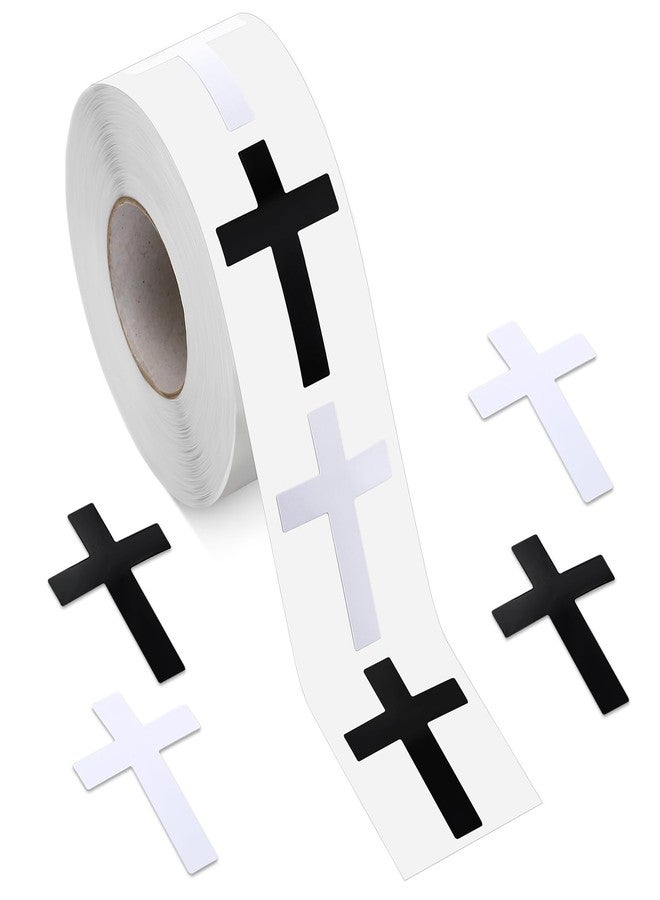 Faccito 600pcs Cross Stickers Crosses Christian Stickers Religious Catholic Sticker Roll for Christian Athlete Baseball Football Basketball Helmet Water Bottle Backpack Sport Supplies - Image 1