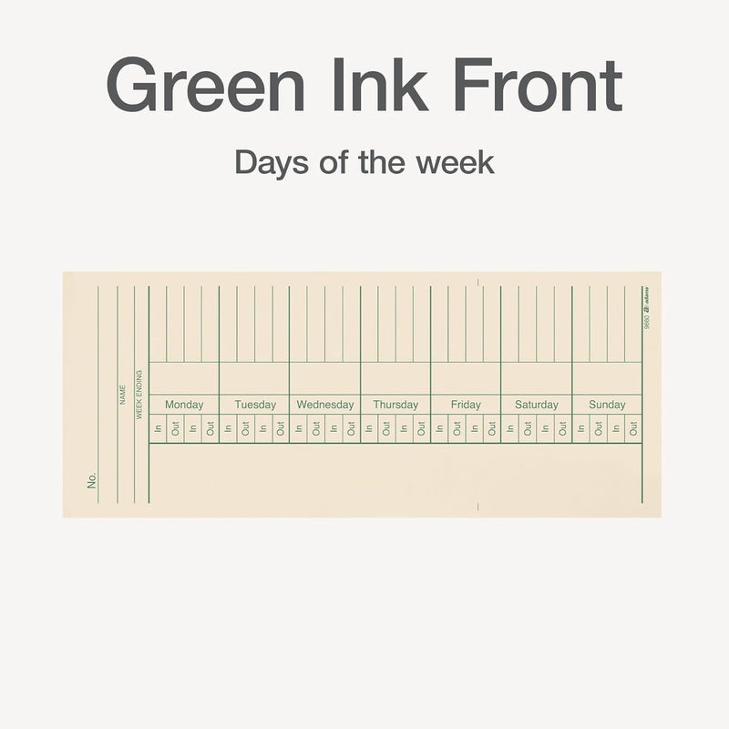 Adams Weekly Time Cards - 2-Sided Overtime Format, Manila, 200-Count, 3-3/8" x 8-1/4" - Image 3