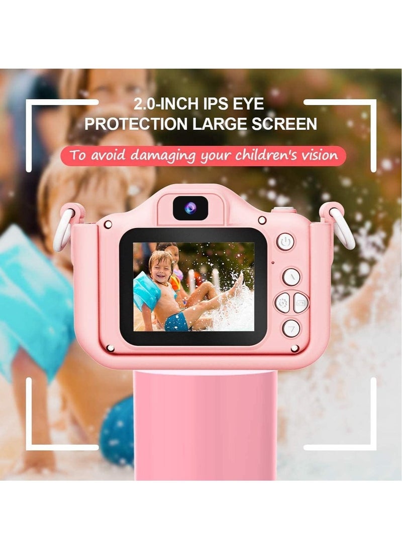 Kids Camera for Girls and Boys,Digital Dual Camera 2.0 Inches Screen 20.0MP Video Camcorder Anti-Drop Children Selfie Camera Pink - Image 2
