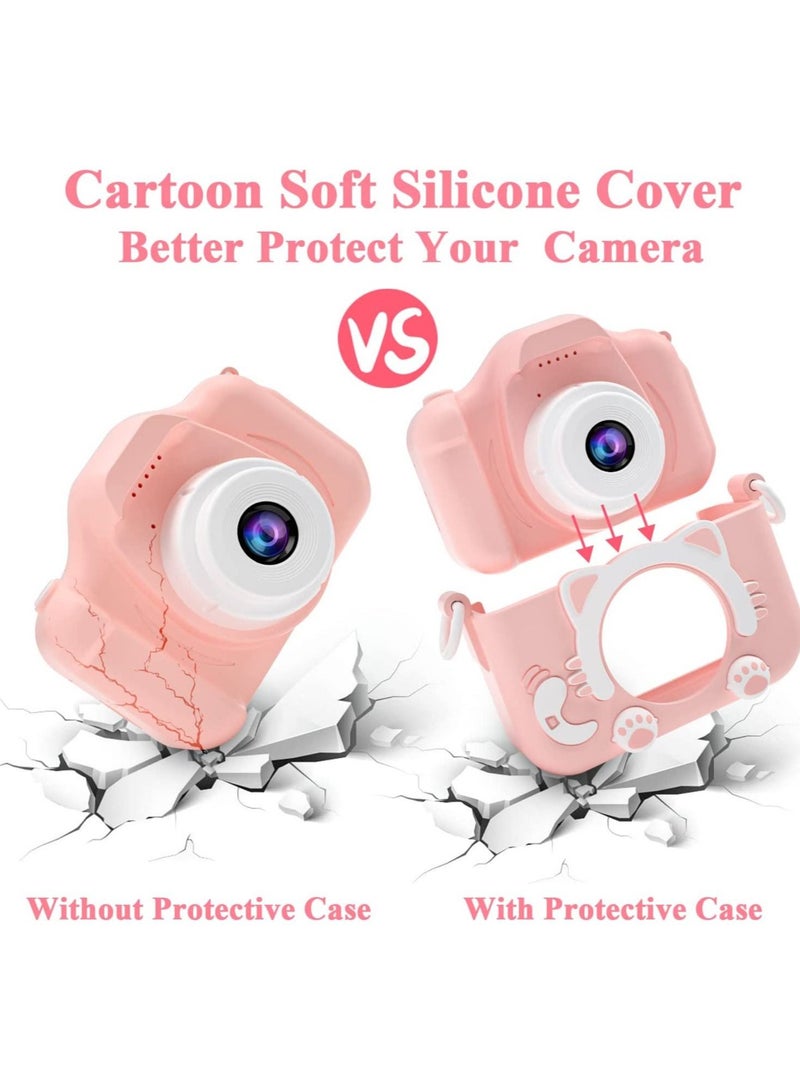 Kids Camera for Girls and Boys,Digital Dual Camera 2.0 Inches Screen 20.0MP Video Camcorder Anti-Drop Children Selfie Camera Pink - Image 4