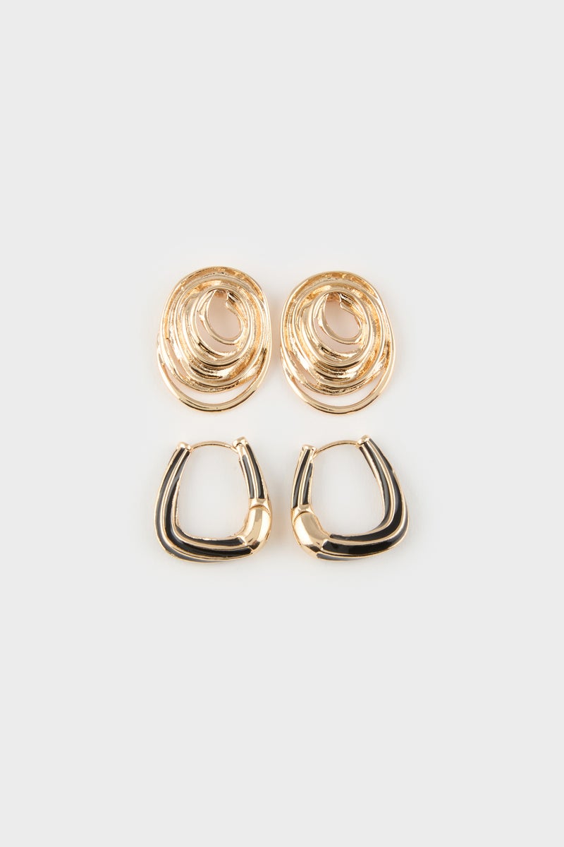 DeFacto Woman 2 Piece Gold Earrings  - Image 1