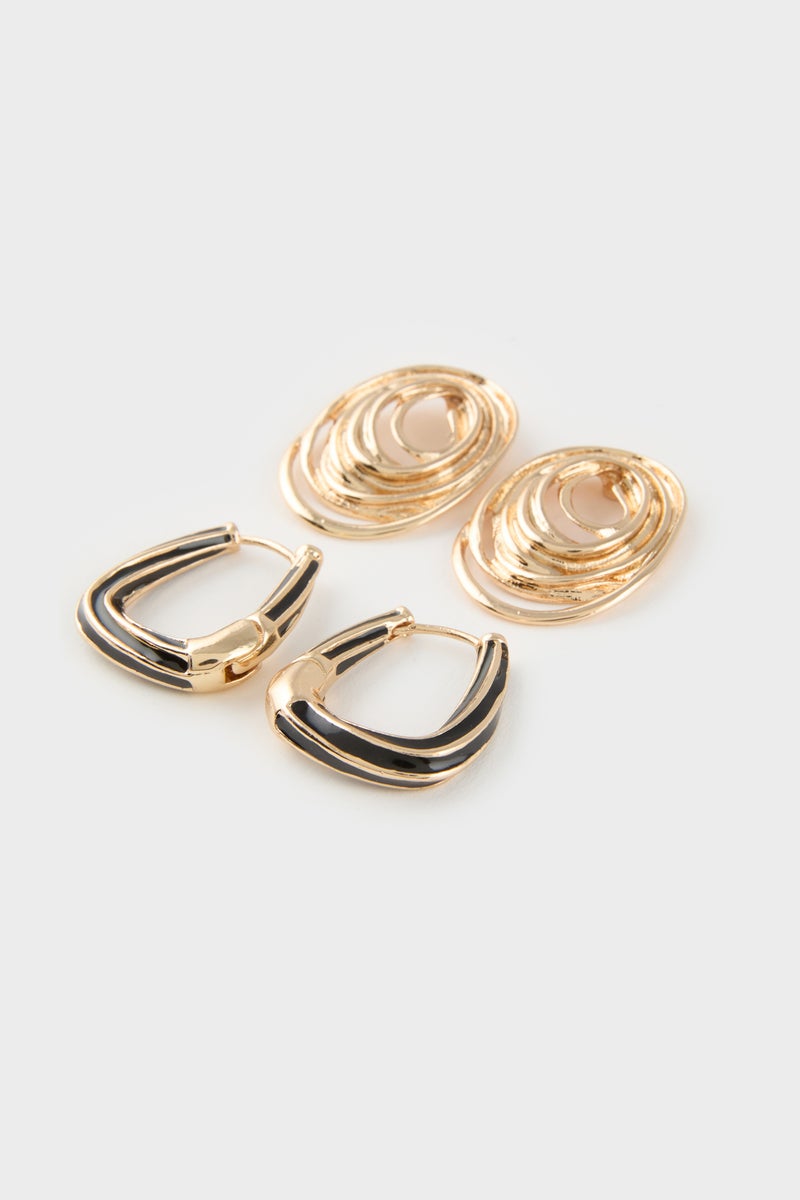 DeFacto Woman 2 Piece Gold Earrings  - Image 3