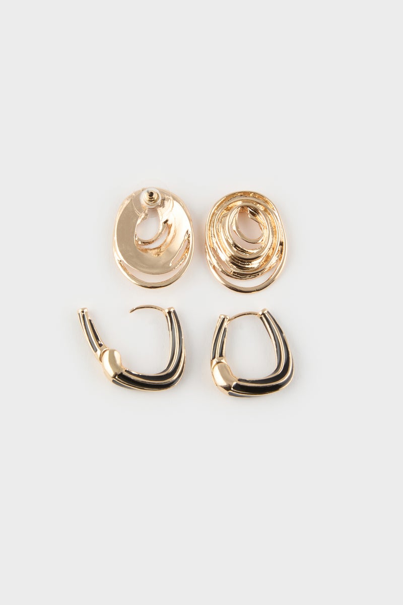 DeFacto Woman 2 Piece Gold Earrings  - Image 2