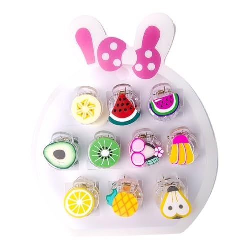 RedChimes 10 Pcs Mini Cute Premium Hair Claw Clips Flower Hair Clutchers Clamp | Hair Accessories For Women & Girls Multicolor (Mini Fruits) - Image 2