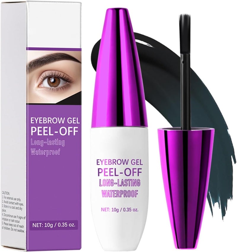 lucoss Easy PeelOff Eyebrow Gel Waterproof Tattoo Eyebrow Gel Easy Peel Off Eye brow Tattoo for All Skin Types Black