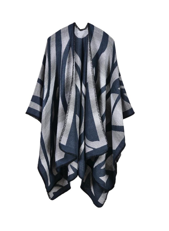 Alyashmac Camouflage Poncho Style Cape Dark Blue/Grey