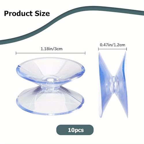 Street27® 10pcs with Size 30mm Double Sided Suction Cups Slipproof Sucker Pads Transparent Table Spacers for Glass Clear Multi-Purpose Rubber Transparent Anti-Collision Using Without Hooks - Image 2