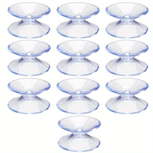 Street27® 10pcs with Size 30mm Double Sided Suction Cups Slipproof Sucker Pads Transparent Table Spacers for Glass Clear Multi-Purpose Rubber Transparent Anti-Collision Using Without Hooks - Image 1