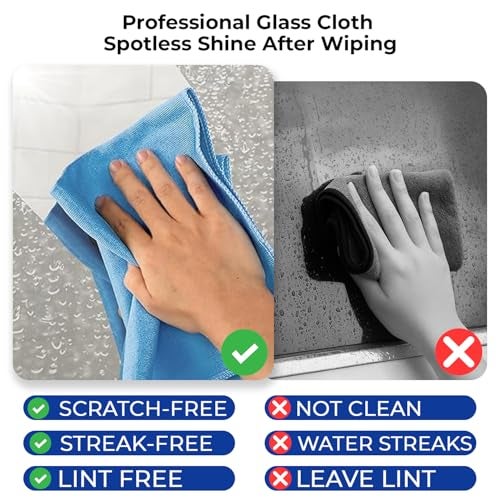 MAXOSHINE Microfiber Glass Cleaning Cloth for Glassware Windows Mirrors-Magic Cleaning Cloths Anti Scratch Dusting Cloth for Kitchen Car Specs Laptop Tv Screen Cleaning (Grey,Pack of 5) - Image 2